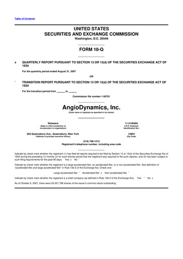 Thumbnail AngioDynamics 10-Q Quarterly Report FY 