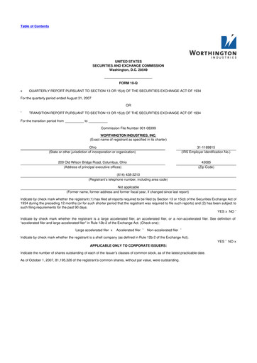 Thumbnail Worthington Enterprises 10-Q Quarterly Report FY 