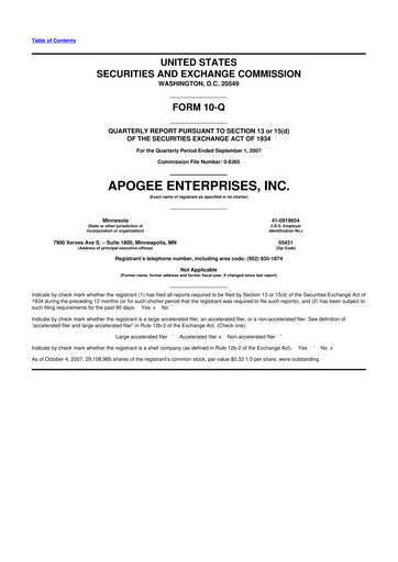 Thumbnail Apogee Enterprises 10-Q Quarterly Report FY 
