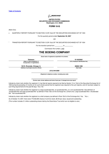 Miniature Boeing 10-Q Rapport trimestriel  
