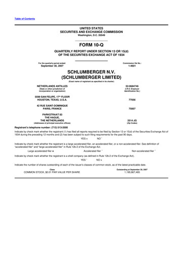 Vorschaubild SLB (Schlumberger) 10-Q Quartalsbericht  