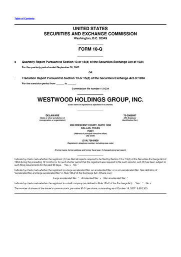 Thumbnail Westwood Holdings Group 10-Q Quarterly Report FY 
