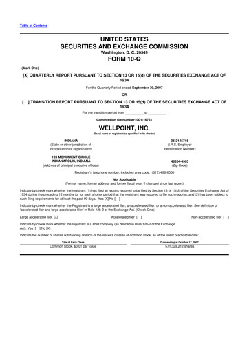 Thumbnail Elevance Health 10-Q Quarterly Report FY 