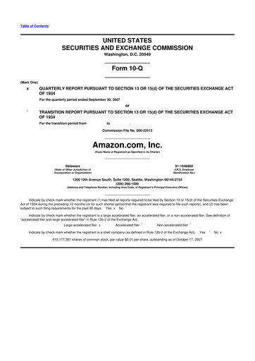 Miniature Amazon 10-Q Rapport trimestriel  