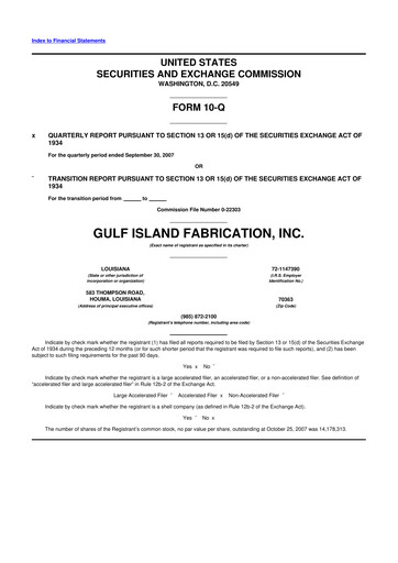 Thumbnail Gulf Island Fabrication
 10-Q Quarterly Report FY 