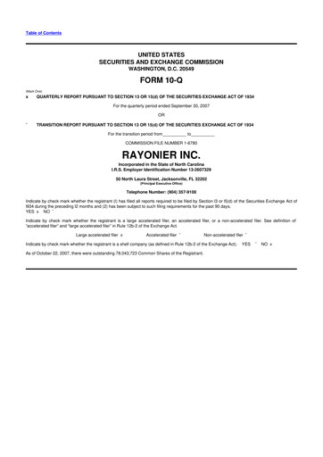 Thumbnail Rayonier 10-Q Quarterly Report FY 