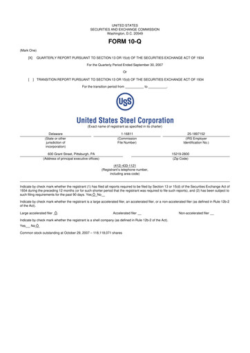 Vorschaubild U.S. Steel
 10-Q Quartalsbericht  