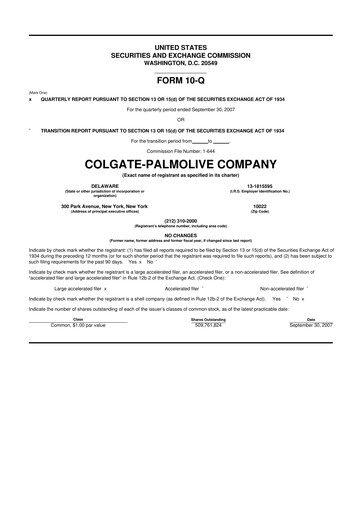 Thumbnail Colgate-Palmolive 10-Q Quarterly Report FY 