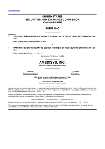 Thumbnail Amedisys 10-Q Quarterly Report FY 