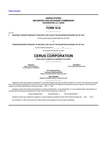Thumbnail Cerus Corporation 10-Q Quarterly Report FY 