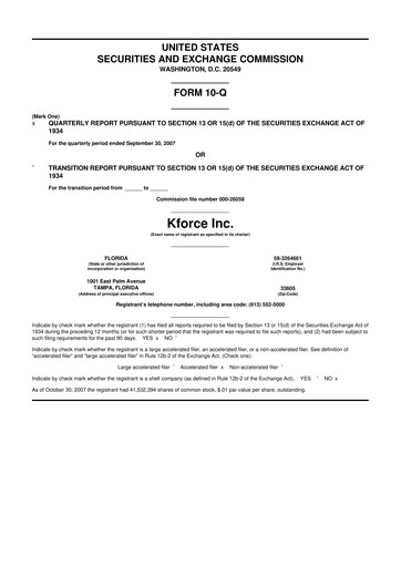 Thumbnail Kforce 10-Q Quarterly Report FY 