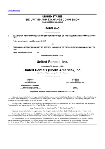 Vorschaubild United Rentals
 10-Q Quartalsbericht  