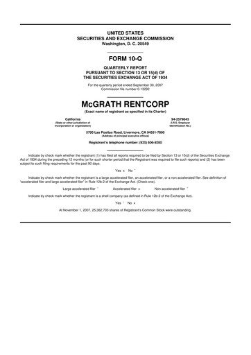 Thumbnail McGrath RentCorp
 10-Q Quarterly Report FY 