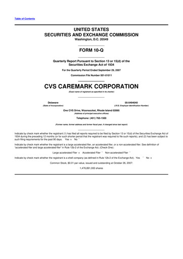 Vorschaubild CVS Health 10-Q Quartalsbericht  