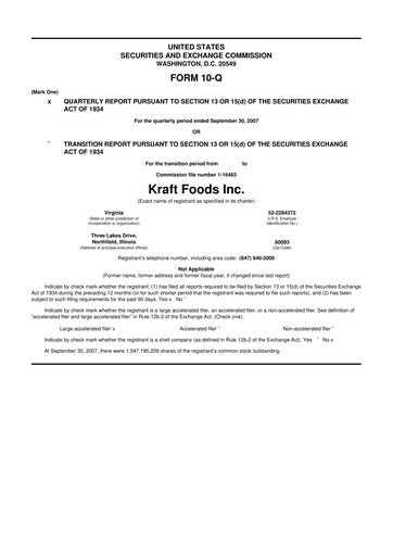Thumbnail Mondelez International 10-Q Quarterly Report FY 