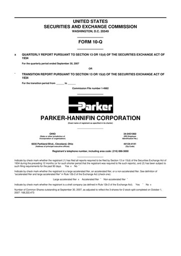 Thumbnail Parker-Hannifin
 10-Q Quarterly Report FY 