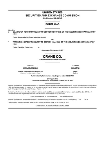 Thumbnail Crane NXT 10-Q Quarterly Report FY 
