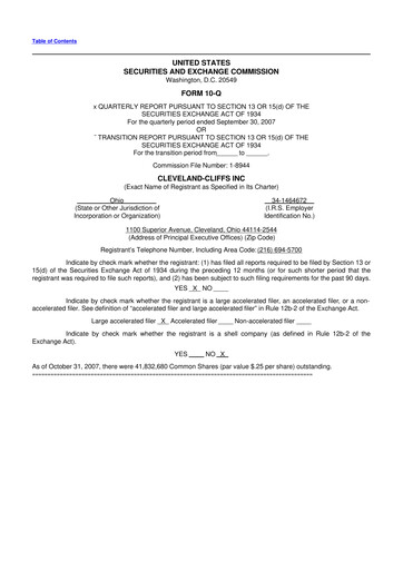 Vorschaubild Cleveland-Cliffs 10-Q Quartalsbericht  