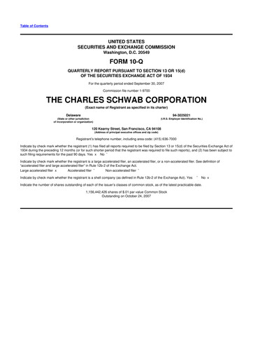 Thumbnail Charles Schwab 10-Q Quarterly Report FY 