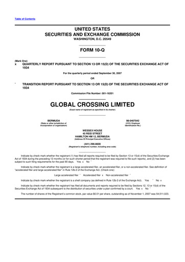 Thumbnail Global Crossing 10-Q Quarterly Report FY 