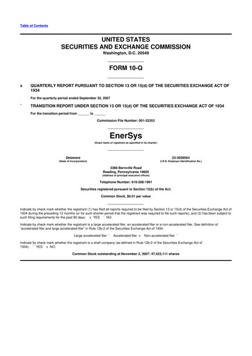 Thumbnail EnerSys 10-Q Quarterly Report FY 