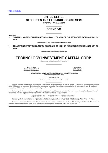 Miniature Oxford Square Capital
 10-Q Rapport trimestriel  