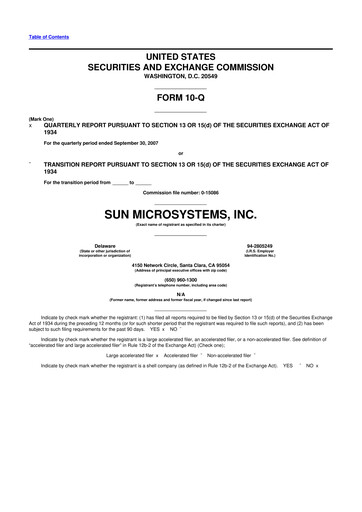 Thumbnail Sun Microsystems 10-Q Quarterly Report FY 