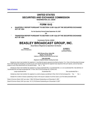 Thumbnail Beasley Broadcast Group
 10-Q Quarterly Report FY 
