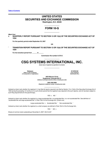 Thumbnail CSG International
 10-Q Quarterly Report FY 