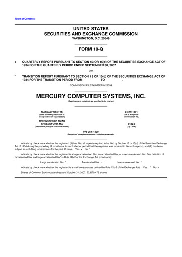 Thumbnail Mercury Systems 10-Q Quarterly Report FY 