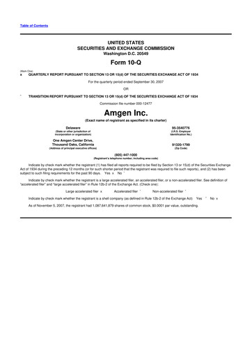 Miniature Amgen 10-Q Rapport trimestriel  
