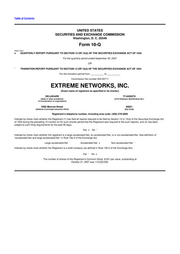 Thumbnail Extreme Networks
 10-Q Quarterly Report FY 