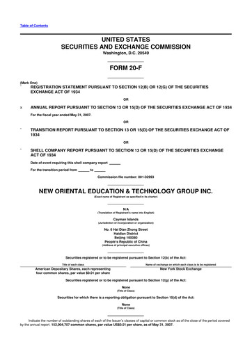 Vorschaubild New Oriental 20-F Jahresbericht 