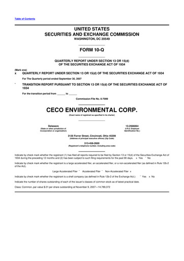 Thumbnail CECO Environmental
 10-Q Quarterly Report FY 