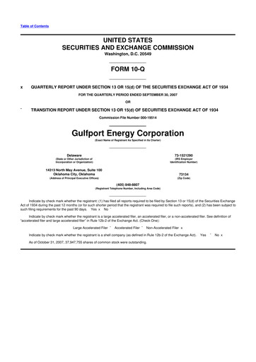 Thumbnail Gulfport Energy 10-Q Quarterly Report FY 