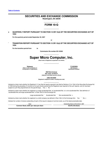 Thumbnail Supermicro 10-Q Quarterly Report FY 