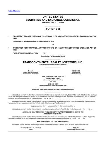Thumbnail Transcontinental Realty Investors 10-Q Quarterly Report FY 