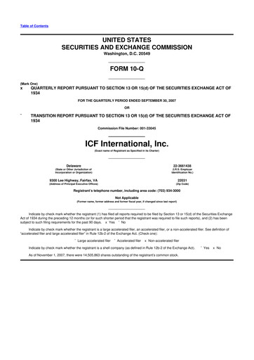 Thumbnail ICF International 10-Q Quarterly Report FY 