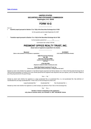 Thumbnail Piedmont Realty Trust 10-Q Quarterly Report FY 