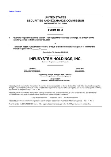 Thumbnail InfuSystem 10-Q Quarterly Report FY 