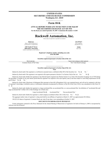 Thumbnail Rockwell Automation
 10-K Annual Report 