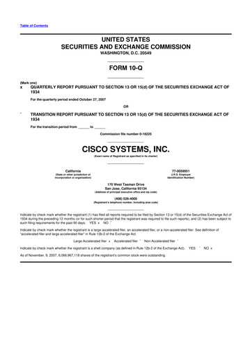 Miniature Cisco 10-Q Rapport trimestriel  