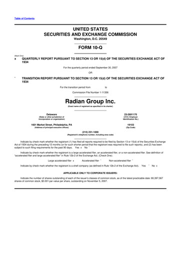 Thumbnail Radian Group
 10-Q Quarterly Report FY 