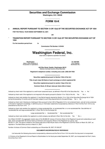 Thumbnail WaFd Bank 10-K Annual Report 