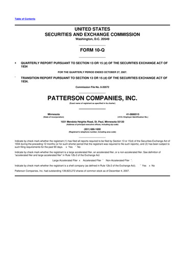 Thumbnail Patterson Companies
 10-Q Quarterly Report FY 