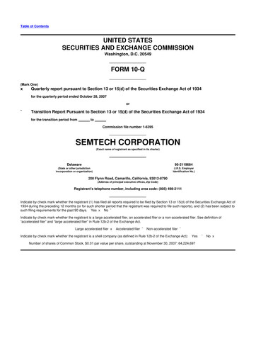 Vorschaubild Semtech 10-Q Quartalsbericht  