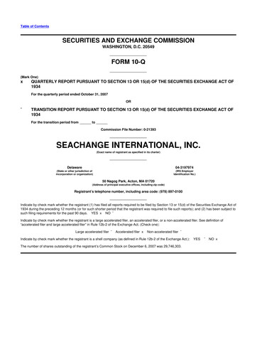 Thumbnail SeaChange International 10-Q Quarterly Report FY 