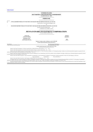 Thumbnail PennantPark Investment 10-K Annual Report 