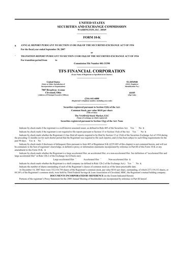 Vorschaubild TFS Financial 10-K Jahresbericht 