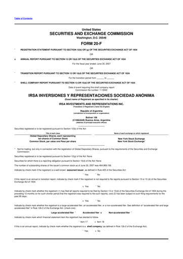 Thumbnail IRSA Inversiones y Representaciones 20-F Annual Report 